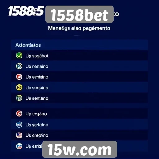 Métodos de pagamento disponíveis no 1558bet